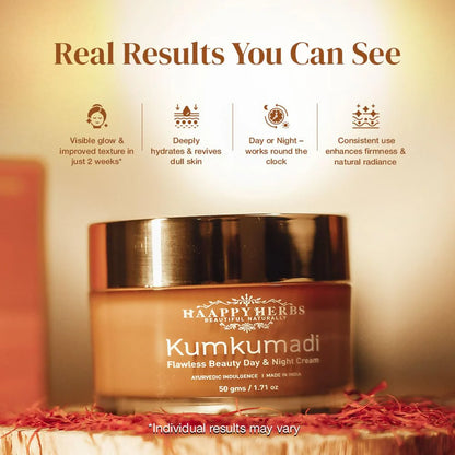 Haappyherbs Kumkumadi Flawless Beauty Day & Night Cream - 50 gm