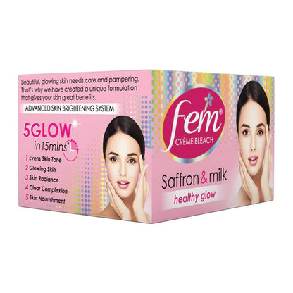 Fem Fairness (Saffron & Milk) Creme Bleach - 24 gm