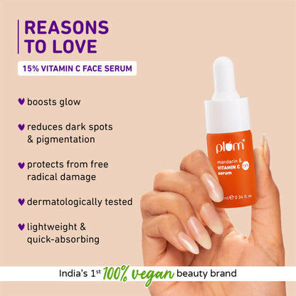 Plum Glow & Clarify Serum Travel Combo - 15% Vitamin C + 10% Niacinamide Face Serum - combo