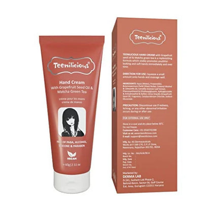 Teenilicious Hand Cream With Grapefruit Seed Oil & Matcha Green Tea - 60 gm