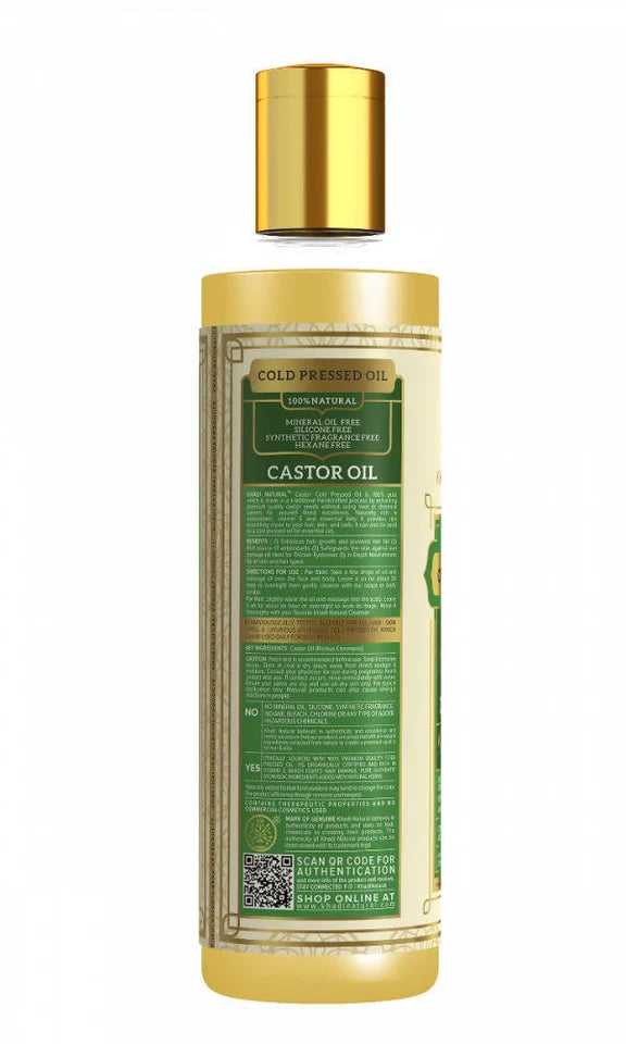 Khadi Natural Castor Cold Pressed Oil - 210 ml
