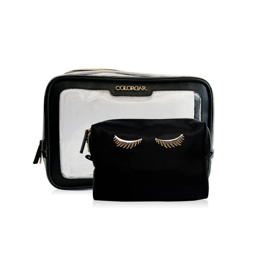 Colorbar Pouch Lips & Lashes Box Pouch (Set Of Two) - Black - Combo