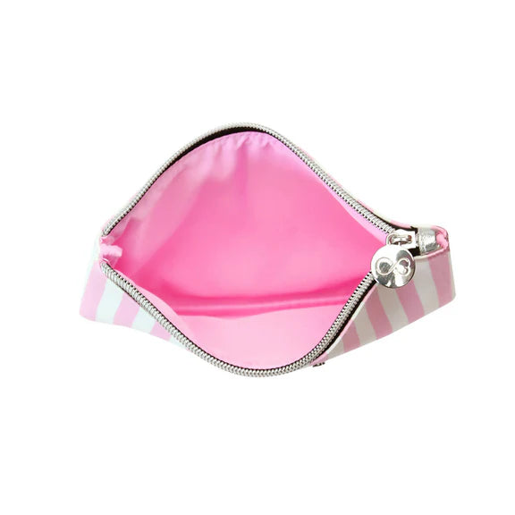 Colorbar Pouch Lips & Lashes Flat Pouches (Set Of Two) - White+Blush Pink - Combo
