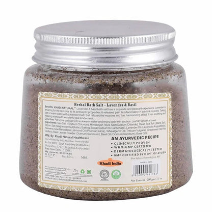 Khadi Natural Lavender & Basil Herbal Bath Salt - 200 gm
