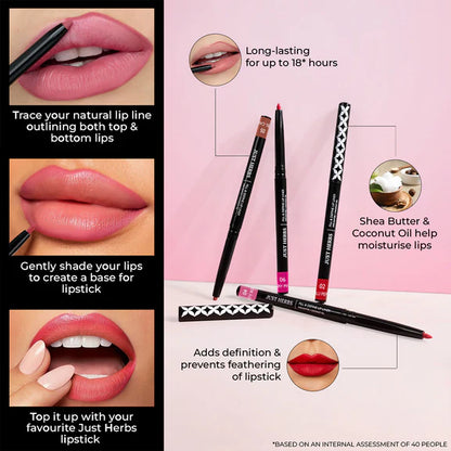 Just Herbs Fill & Define Lip Liner - Fiery Pink - 0.3 gm