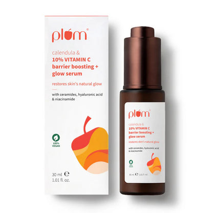Plum 10% Vitamin C Barrier Boosting + Glow Serum with Calendula For Glowing Skin - 30 ml