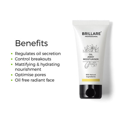 Brillare Oil Away Natural Moisturiser With Tea Tree and Turmeric For Oily - 50 ml
