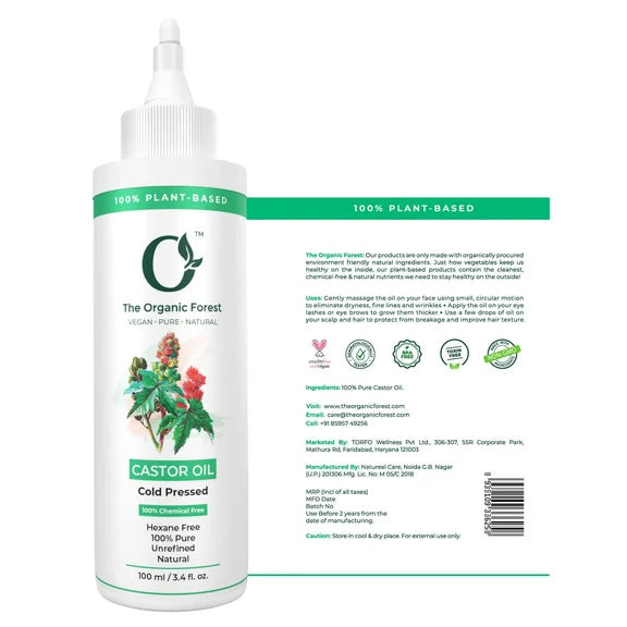The Organic Forest Castor Oil - Cold Pressed - 100 ml