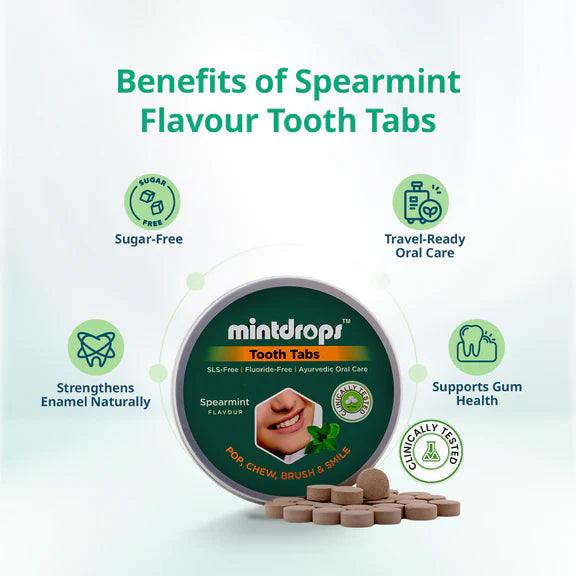Mintdrops Premium Tooth Tabs - Spearmint Flavour - 60 tabs