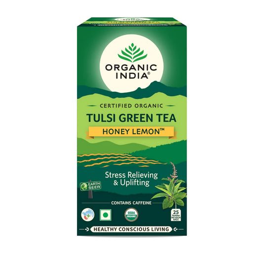 Organic India Tulsi Green Tea Honey Lemon Teabags-100 Teabags