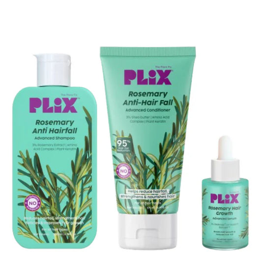 PLIX The Plant Fix Rosemary Anti Hairfall Regime 3% Redensyl Serum, Shampoo & Conditioner - combo