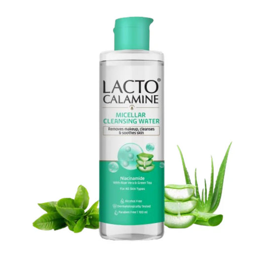Lacto Calamine Micellar Cleansing Water,Removes Makeup & Clears Skin - 100 ml