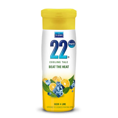 VI-JOHN 22 Degree Cooling Talc Beat the Heat Neem and Lime - 300 gm