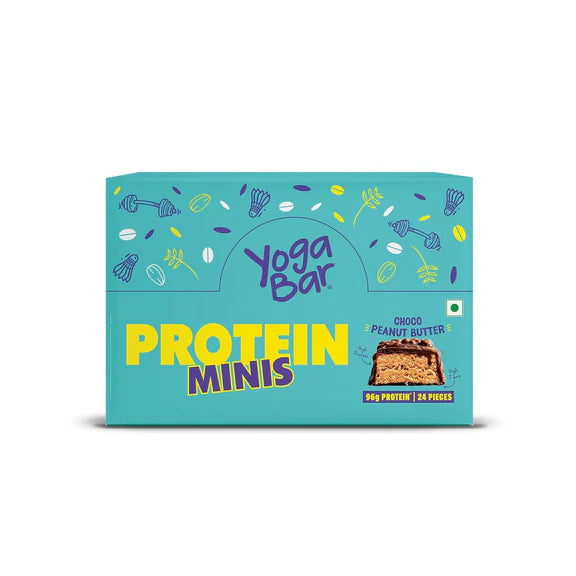 Yoga Bar Protein Minis Choco Peanut Butter, 24 Pieces, Cold Coffee Protein Shake - combo