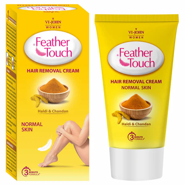 VI-JOHN Women Feather Touch Haldi & Chandan Hair Removal Cream for Women For Normal Skin, Suitable for Legs, Underarms, Bikini Line, Arms - 40 gm