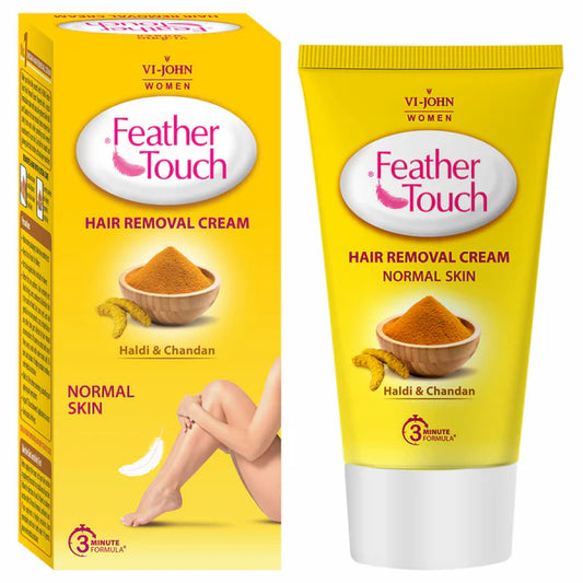 VI-JOHN Women Feather Touch Haldi & Chandan Hair Removal Cream for Women For Normal Skin, Suitable for Legs, Underarms, Bikini Line, Arms - 40 gm
