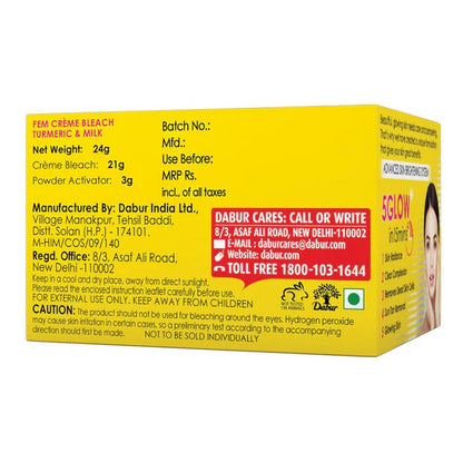 Fem Fairness (Turmeric&Milk) Creme Bleach - 24 gm