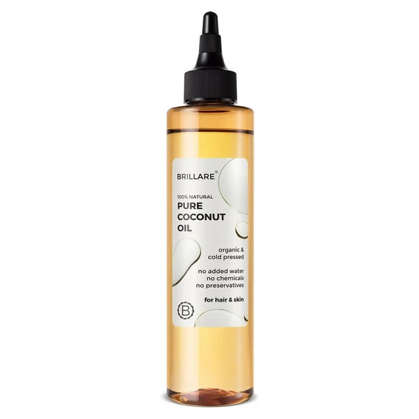 Brillare 100% Natural Pure Coconut Oil Organic & Cold Pressed Hair Oil with Zero Chemicals - 200 ml