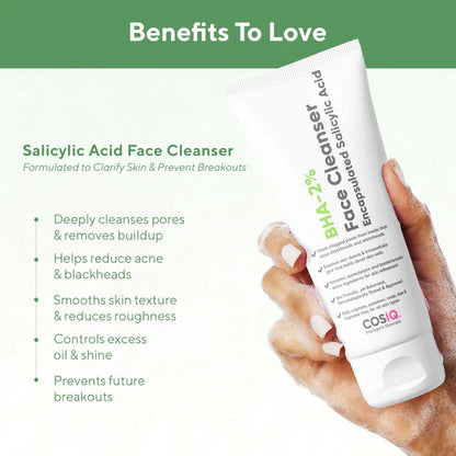 Cos-IQ Salicylic Acid 2% Face Cleanser with BHA - 100 ml
