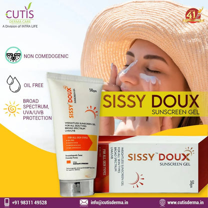 Rotex Cutis Sissy Doux Sunscreen Gel SPF 50 PA++++ - 50 gm
