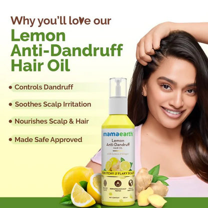 Mamaearth Lemon Anti-Dandruff Hair Oil with Lemon & Ginger for Dandruff