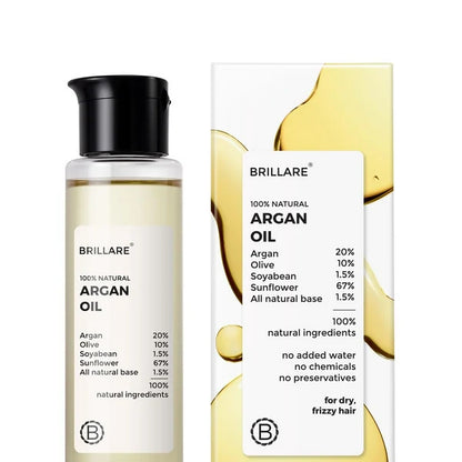 Brillare Argan Hair Oil with the Goodness of Olive oil & Sunflower Oil - 100 ml