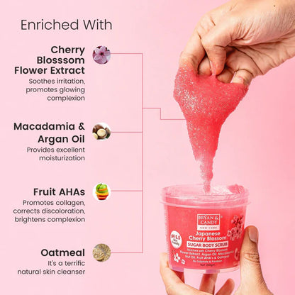 Bryan & Candy Japanese Cherry Blossom Sugar Body Scrub - 250 gm