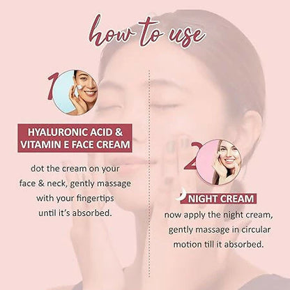 Our Cares Moisturizer With Hyaluronic Acid Vitamin E + Night Cream - Combo - combo
