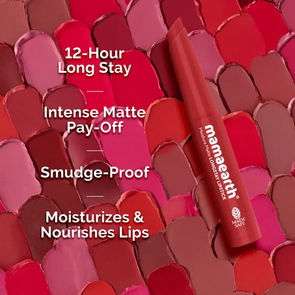 Mamaearth Moisture Matte Longstay Mini Lipstick - Raspberry Scarlet