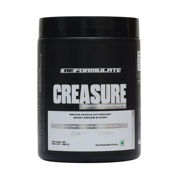 Reformulate Creasure I Creatine Monohydrate I Boost Immune System 3G Of Pure Creatine Nutraceutical - Unflavoured - 250 gm