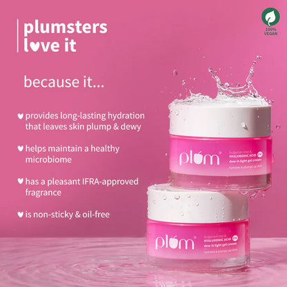 Plum Bulgarian Rose And 1% Hyaluronic Acid Dew-It-Light Gel Cream - 50 gm