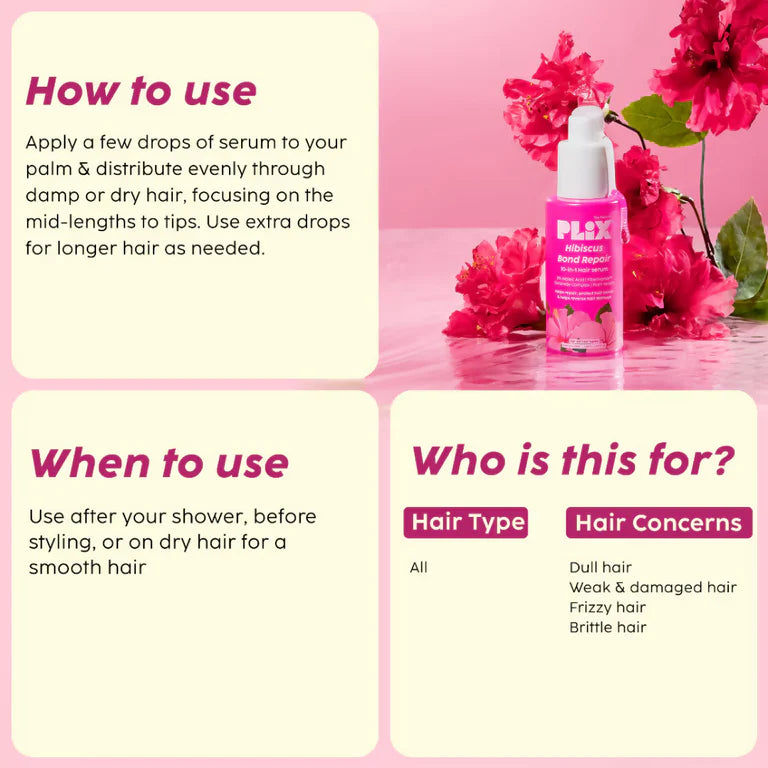 PLIX The Plant Fix Hibiscus Bond Repair 10-In-1 Hair Serum - 50 ml