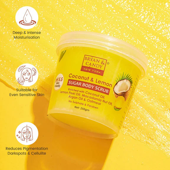 Bryan & Candy Coconut & Lemon Sugar Body Scrub - 250 gm