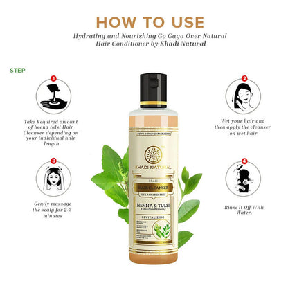Khadi Natural Henna Tulsi Hair Cleanser - 210 ml
