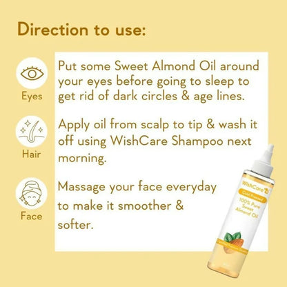 Wishcare 100% Pure Cold Pressed Olive Oil & Badam Rogan Sweet Almond Oil Combo - combo