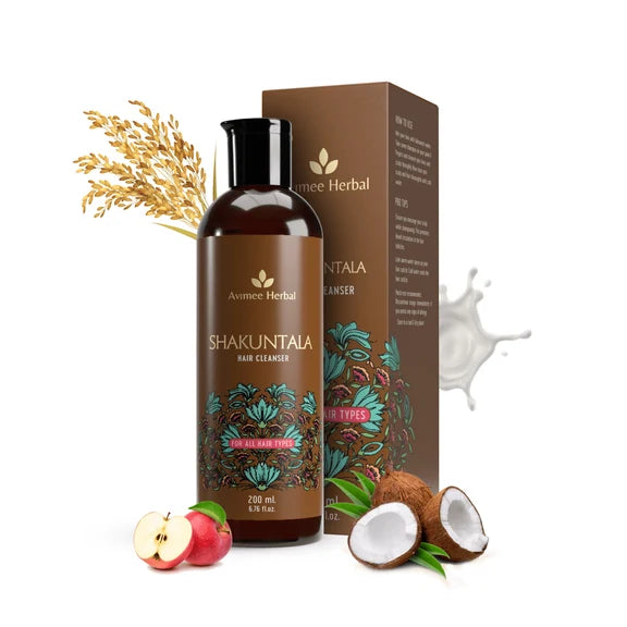 Avimee Herbal Anti Grey Kit With Shakuntala Hair Cleanser, Fights Grey Hair, With Amla, Curry Leaf and Henna Oil - kit