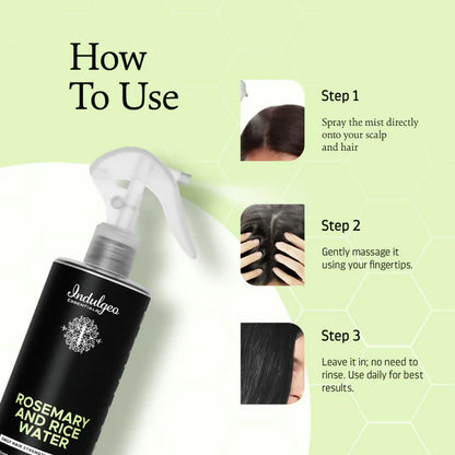 Indulgeo Essentials Rosemary And Rice Water Hair Growth Spray - 200 ml