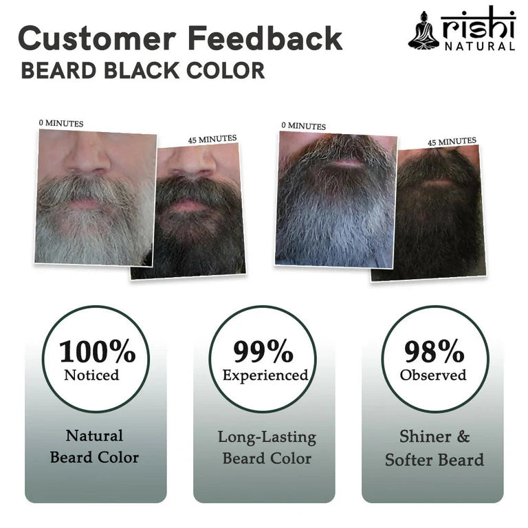 Rishi Natural Beard Black Color - 30 gm