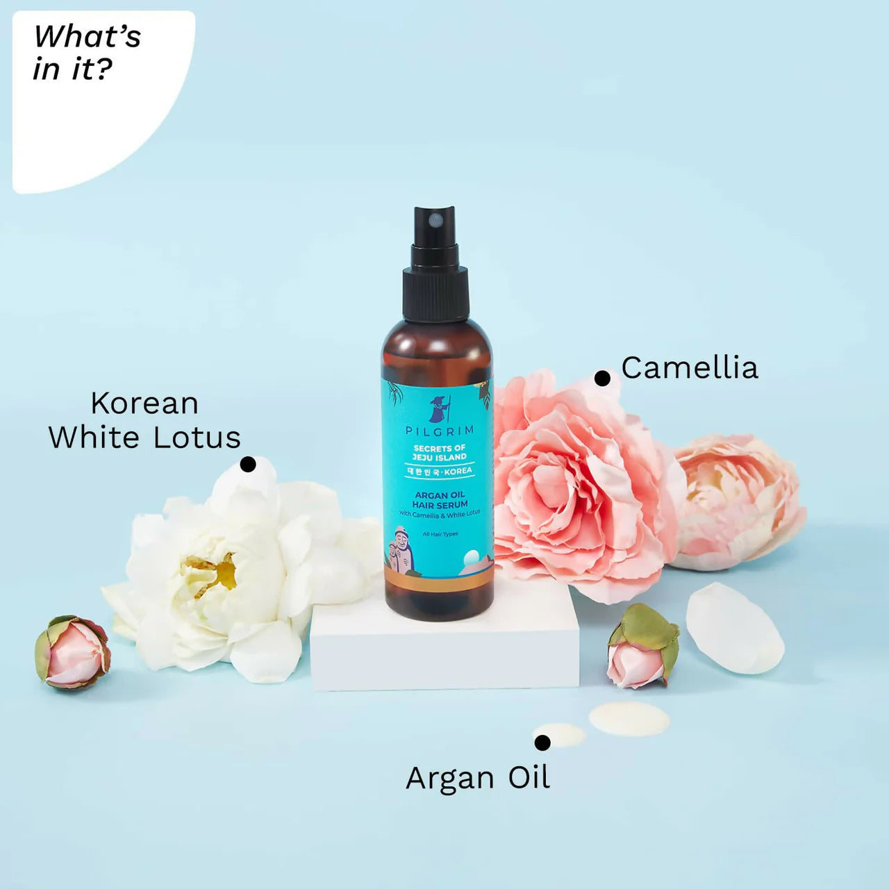 Pilgrim Argan Oil Hair Serum For Dry Frizzy Hair, Hair Smoothing & Soft Hair