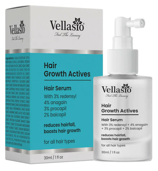 Vellasio Hair Growth Serum Actives - 3% Redensyl, 4% Anagain, 3% Procaoil, 2% Baicapil - 30 ml