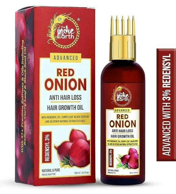 The Indie Earth Advanced 3% Redensyl Red Onion Anti Hair Loss & Hair Growth Oil - 100 ml