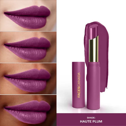 Faces Canada 3 in 1 LongStay Matte Lipstick - Haute Plum 08 - 2 gm