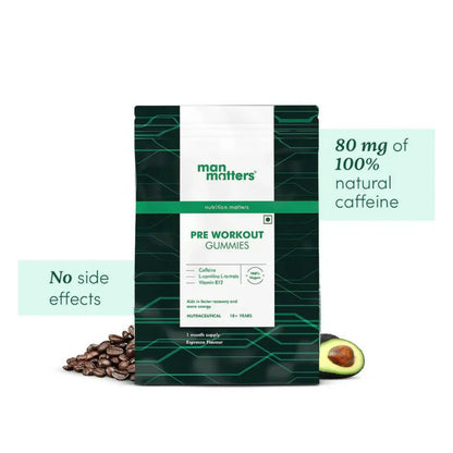 Man Matters Pre Workout Gummies, Expresso Flavour, Vegan Free