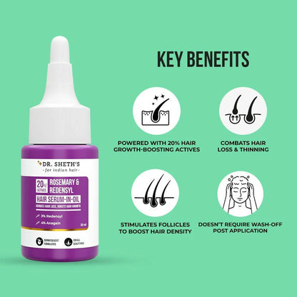 Dr. Sheth?? Rosemary & Redensyl Hair Serum-in-Oil for Hair Growth & Reduce Hair Fall
