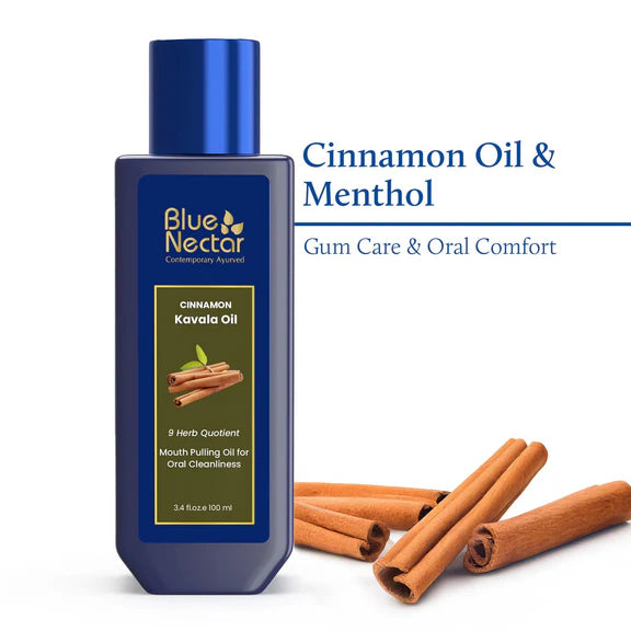 Blue Nectar Cinnamon Mouth Pulling Oil Ayurvedic Mouthwash-100ml