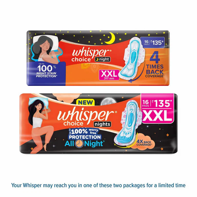 Whisper Ultra Overnight Sanitary Pad - XXL Plus - XXL - 16 Pieces