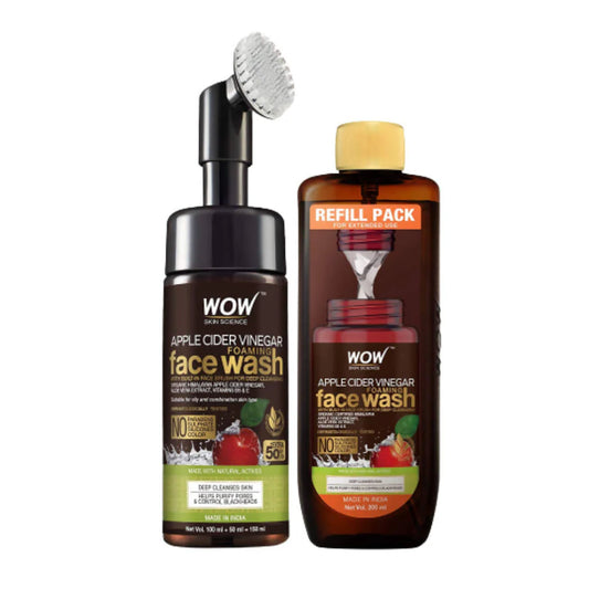 Wow Skin Science Apple Cider Vinegar Foaming Face Wash Combo