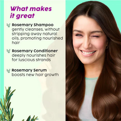 PLIX The Plant Fix Rosemary Anti Hairfall Regime 3% Redensyl Serum, Shampoo & Conditioner - combo