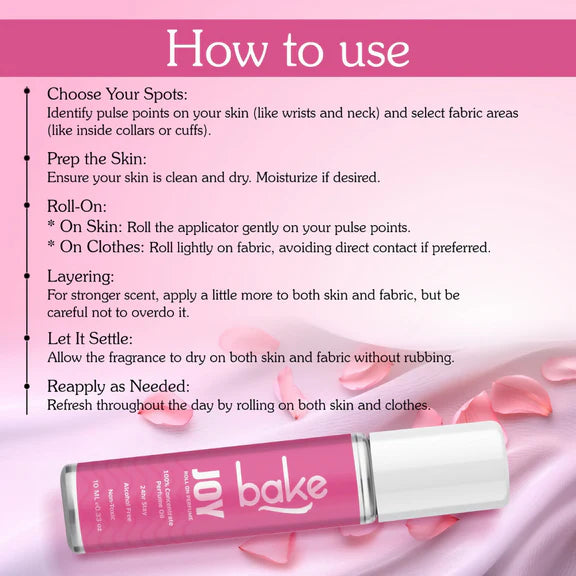 Bake Joy 100% Concentrated Perfume Oil Roll on Fragrance For Men & Women - Peony - 10 ml