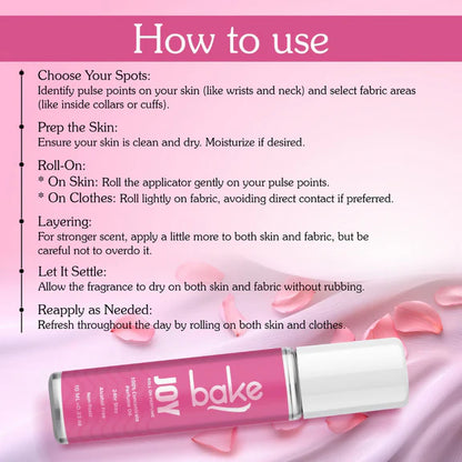 Bake Joy 100% Concentrated Perfume Oil Roll on Fragrance For Men & Women - Peony - 10 ml